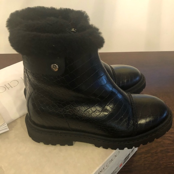 Jimmy Choo Voyager II/F Leather Ankle Boots 37 NWB - Picture 6 of 10